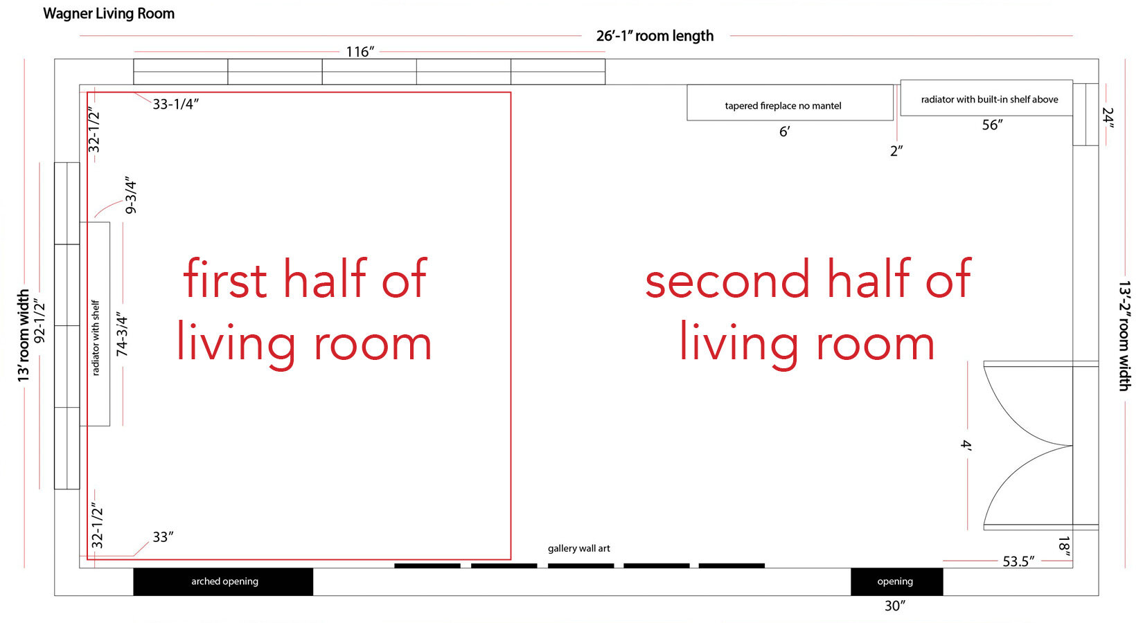 Wagner living room floor plan. We divided living room from one awkward space into two user-friendly ones