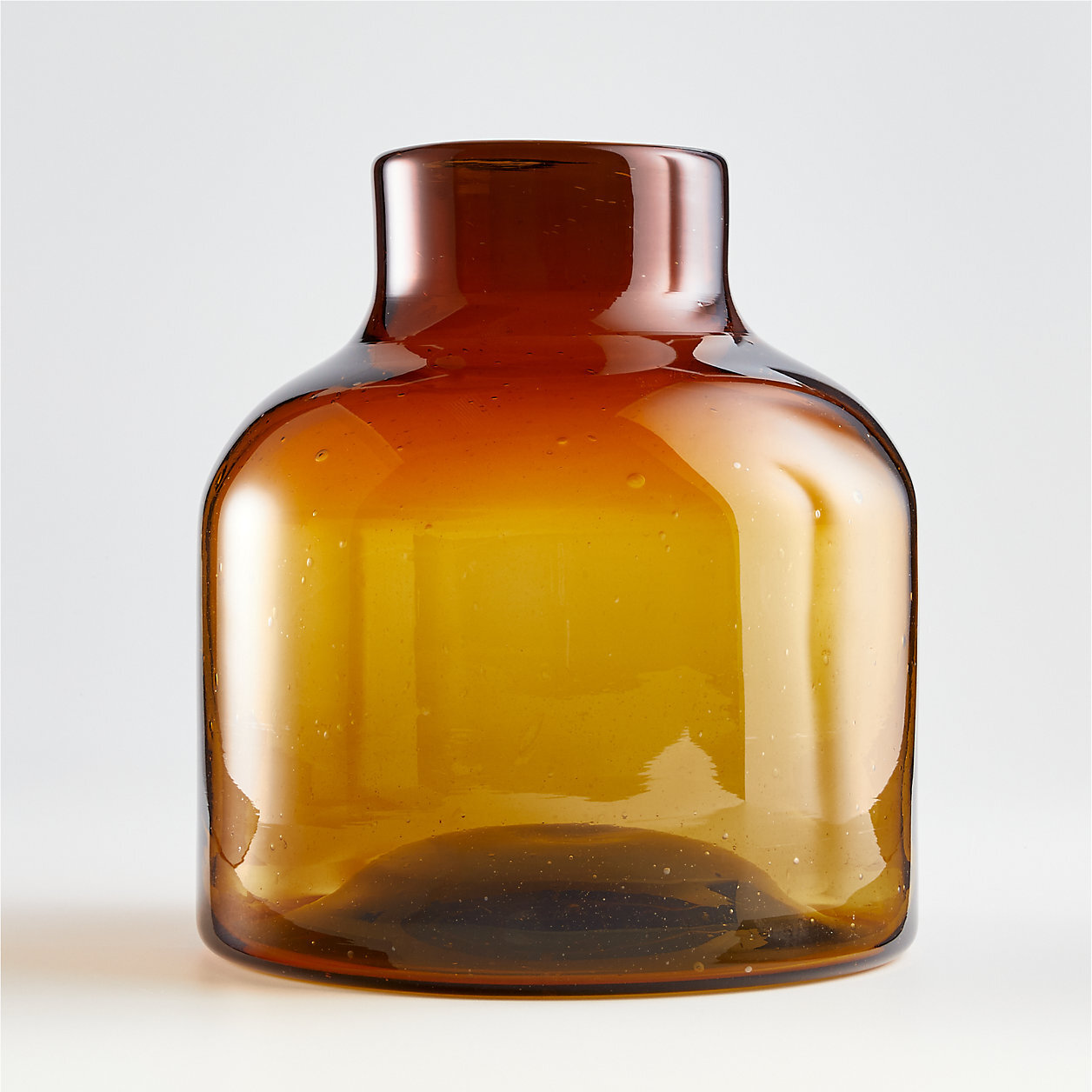 poe large amber glass vase