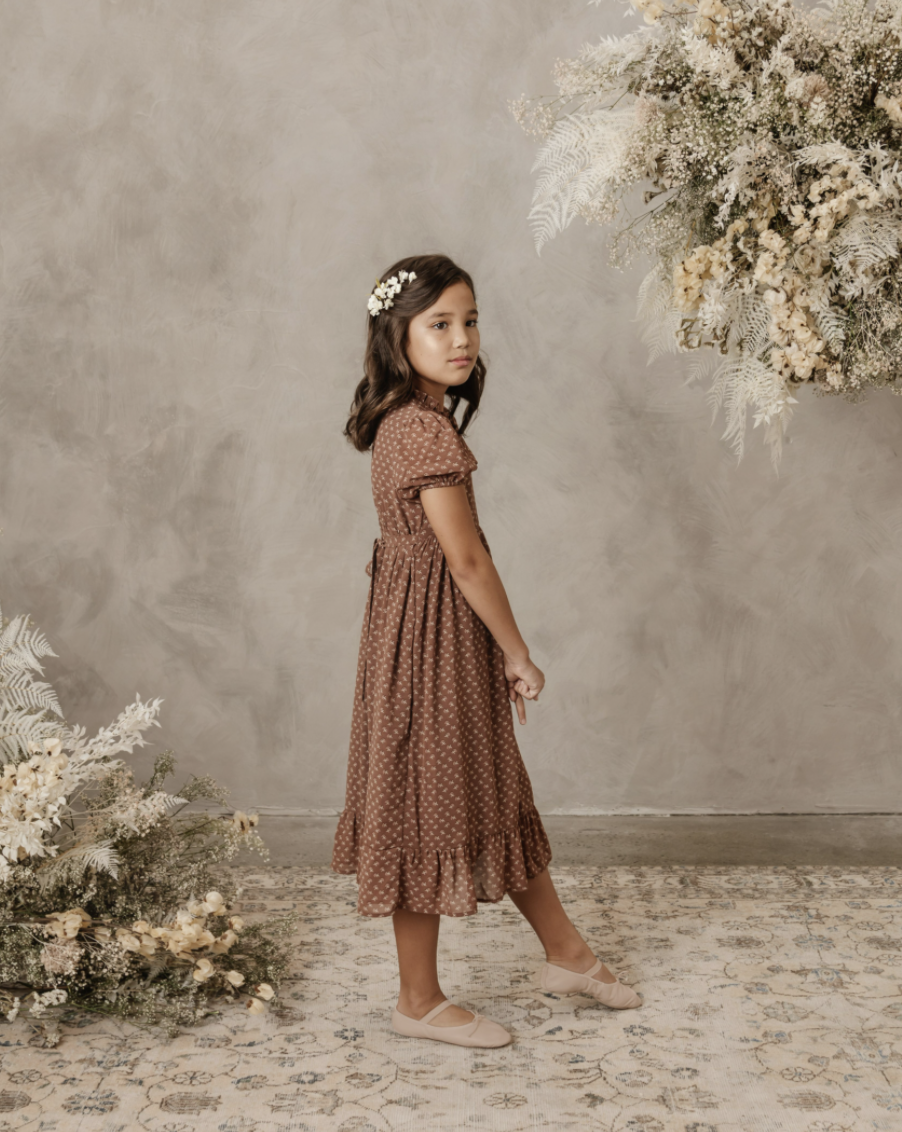 French Flower Wendy Dress - Wine by Noralee