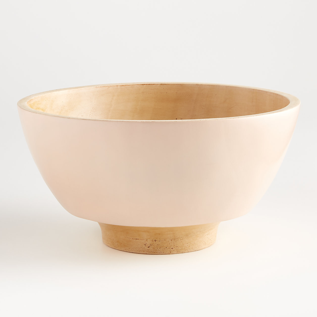 blush wood large pedestal bowl