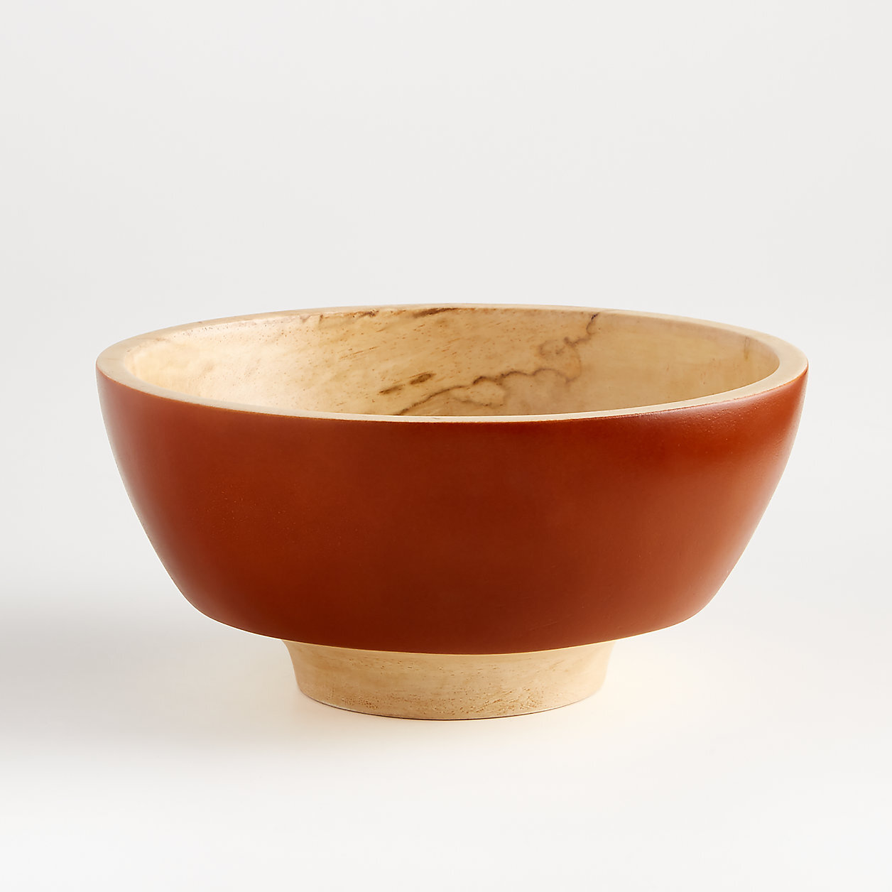 clay wood small pedestal bowl