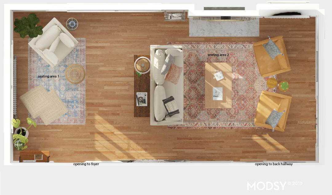 proposed layout from Modsy