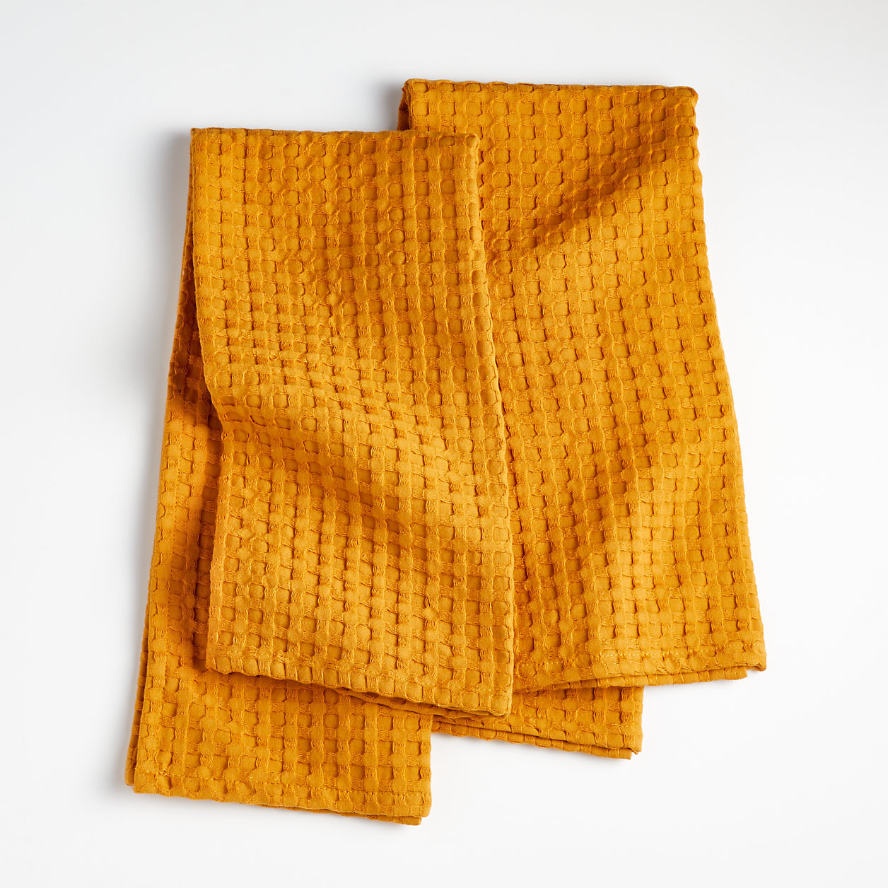 Oversized Waffle Orange Dish Towels, Set of 2