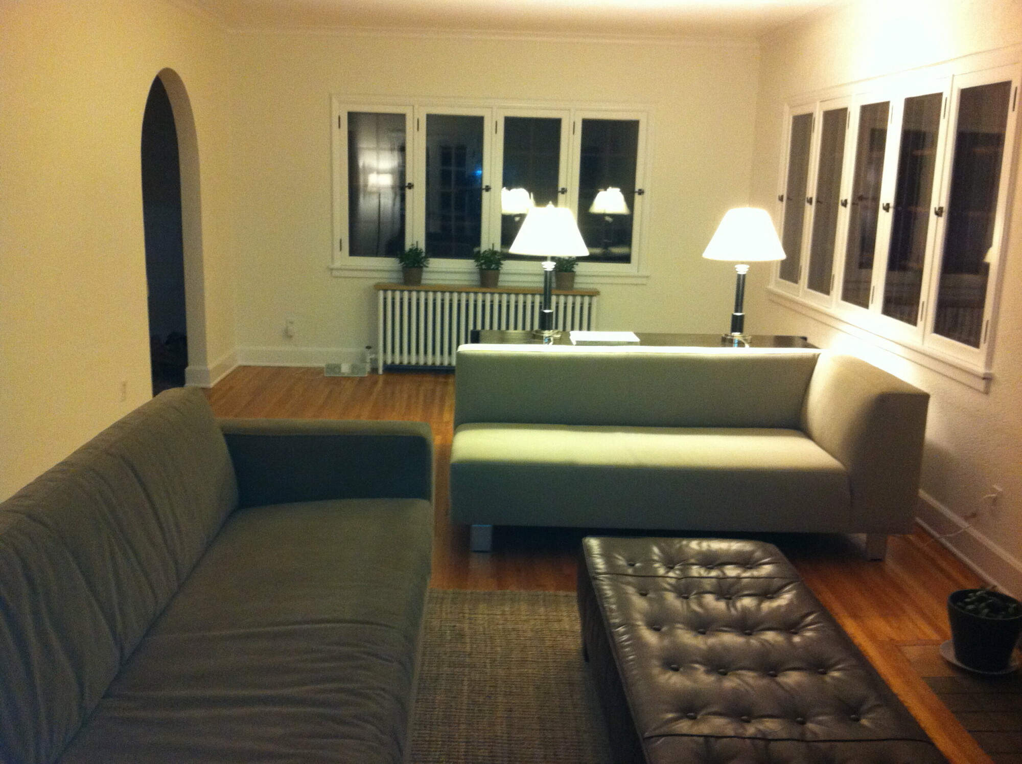 BEFORE - using existing furniture from Brian’s bachelor days!