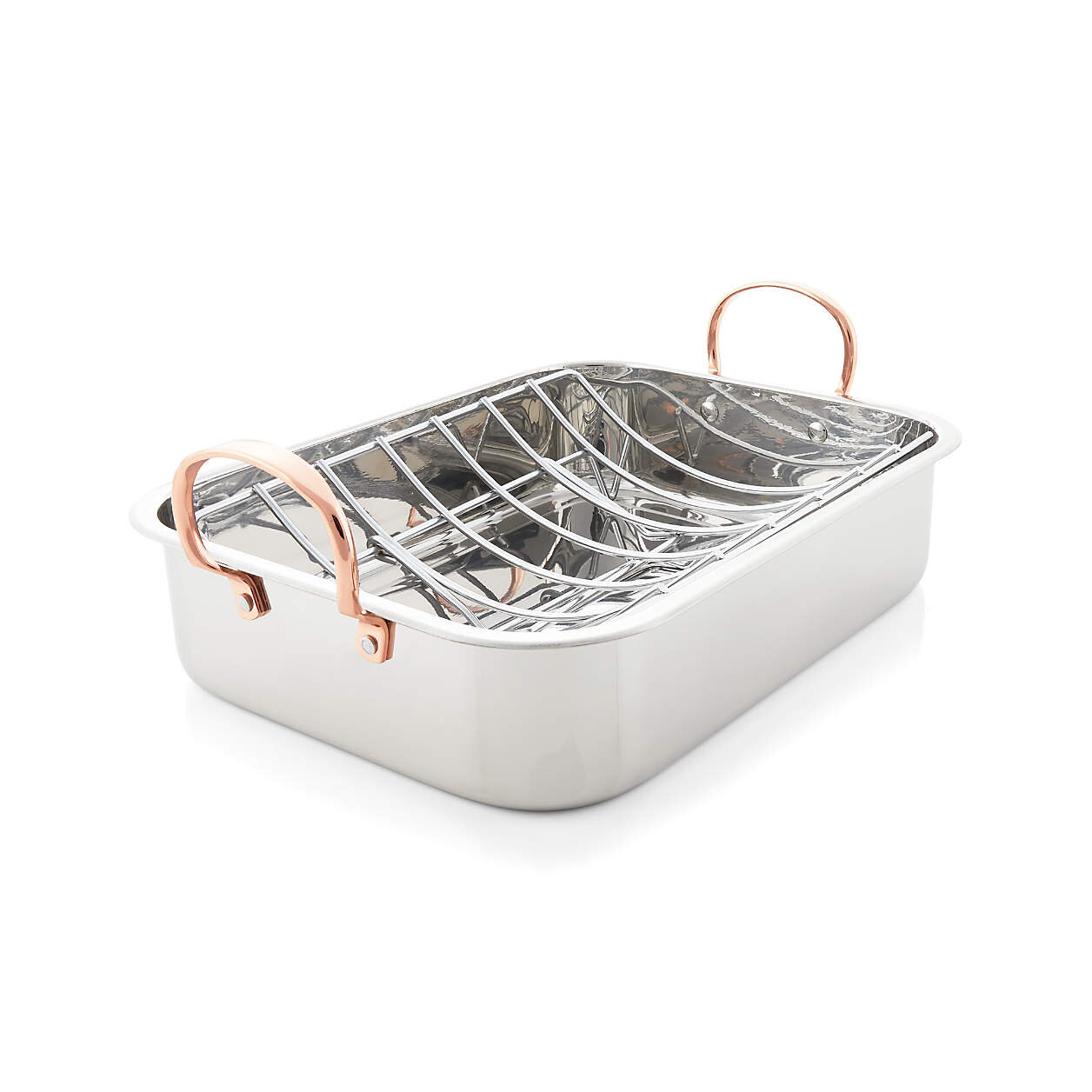Stainless Steel Roasting Pan with Copper Handles (EXCLUSIVE)