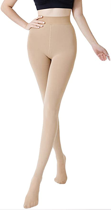 Seamless Fleece Lined Seamless Leggings - Nude