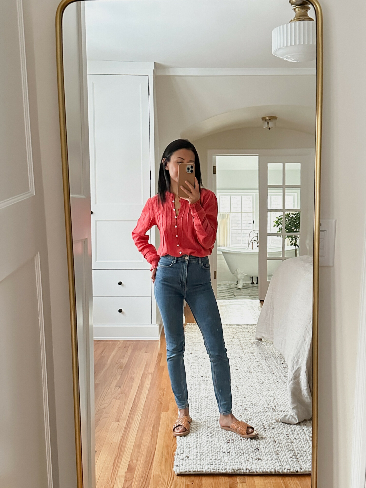 Spring and summer outfit with Faherty. Love this blouse color for the warmer weather. My code: PATTI20 will get you 20% off your Faherty order for the next 72 hrs! blouse, jeans, sandals #springoutfit #LTKFind #LTKstyletip #LTKsalealert